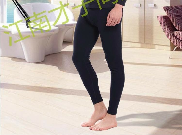 Mùa thu và mùa đông nam dày cộng với nhung cao cổ đồ lót nhiệt thiết lập quần cotton trung niên mùa thu S mã nhỏ M mã đồ bộ trung niên