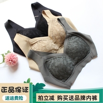Fragrant Moon Beauty Vest Large Size Sexy Lace Bra Silk Protein Breast Traceless Steel Ring Underwear