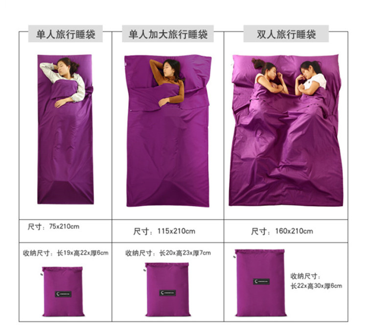 Du lịch túi ngủ người lớn đôi siêu mỏng xách tay khách sạn khách sạn cung cấp bẩn sheets quilt cover pillowcase cotton