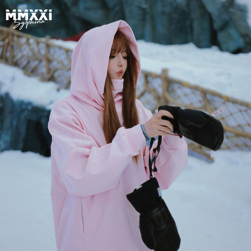 Mmxxi【Sand Dune】Ski Sweatshirt Waterproof Windproof Thickened Warm Top Pink Ski Suit Women's Set Mmxxi【Sand Dune】Ski Sweatshirt Waterproof Windproof Thickened Warm Top Pink Ski Suit Women's Set