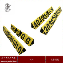 American football down marker rugby game equipment field identification code plate is not paid