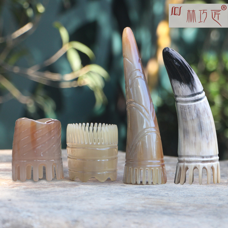 Shampoo Comb Round Natural Horn Large Tooth Anti-Massage Comb Scalp Hair Loss Shampoo Comb Shampoo Brush Meridian Comb