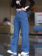 Pure cotton jeans for men 2026 new American high street cleanfit casual straight pants loose slightly flared wide leg pants