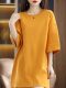 Mid-length short-sleeved Korean thin Korean pure cotton women