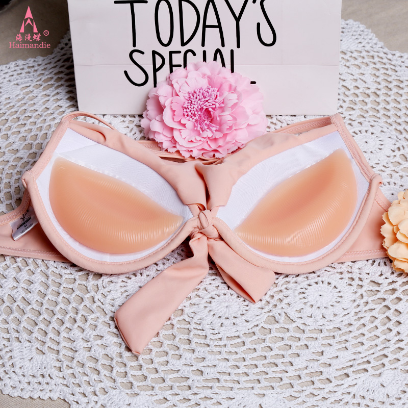 Women's silicone chest pad Bikini small chest 3D silicone bra insert underwear dumpling pad thickened silicone chest pad