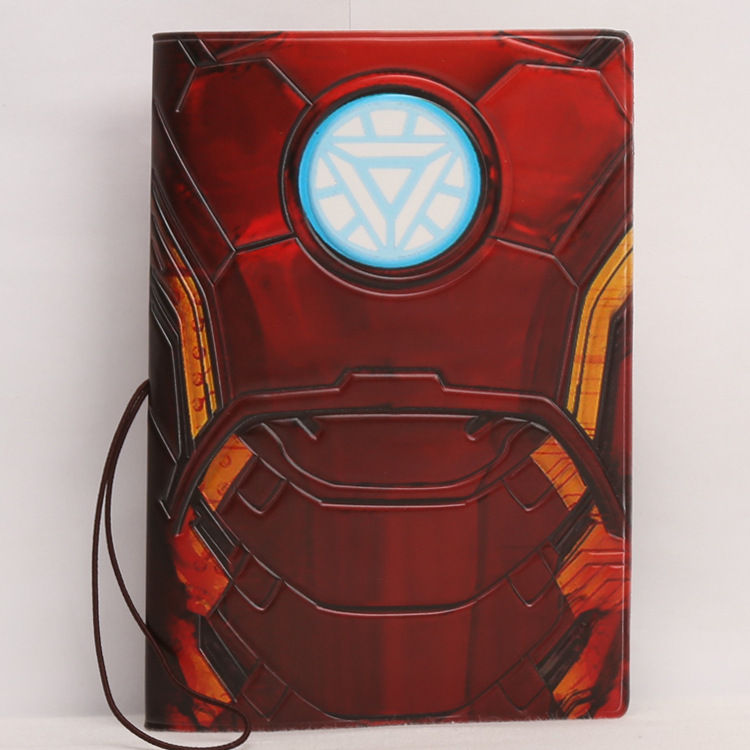 Cartoon Iron Man Gói hộ chiếu Iron Man Hồng Kông và Macao Travel Pass Bảo vệ bìa Giấy chứng nhận ở nước ngoài túi đựng giấy tờ tùy thân
