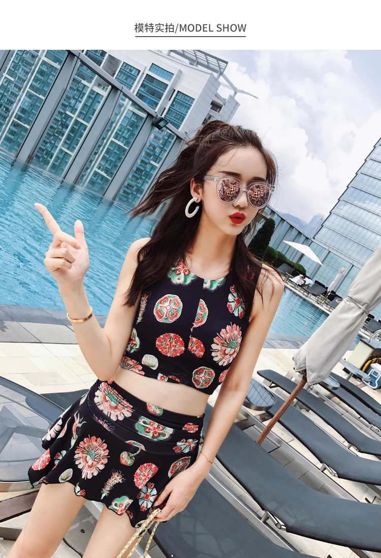 Áo tắm nữ thể thao hai mảnh tách đôi áo tắm thể thao là cô gái Hàn Quốc áo tắm mỏng bảo thủ - Bộ đồ bơi hai mảnh hình ảnh áo tắm 2 mảnh