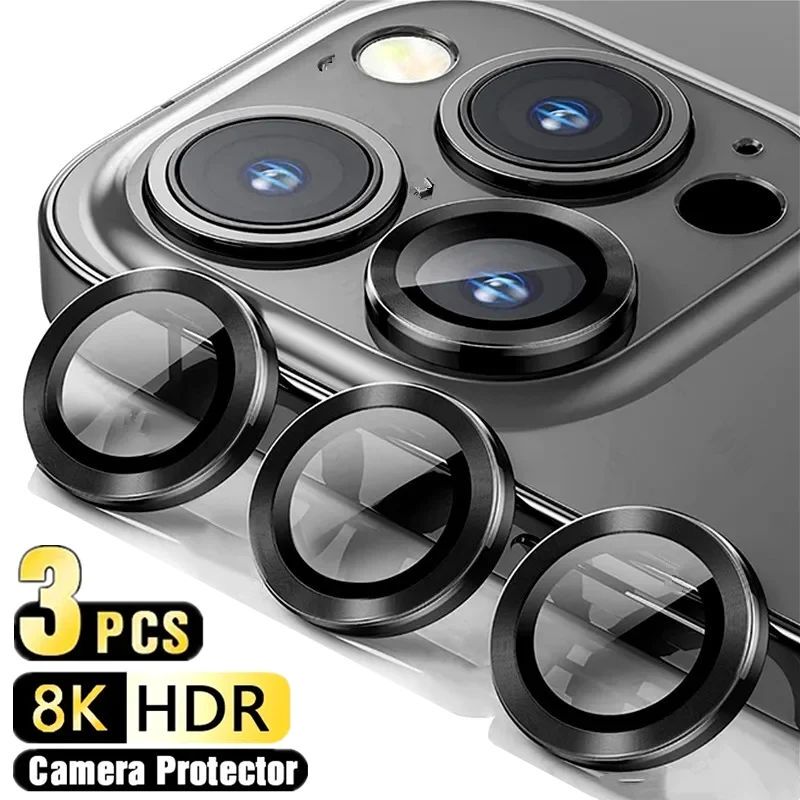 Lens Protector Glass for iPhone  17 14 Pro Max 15 Plus Camera Lens Protection Metal Ring Camera Film