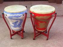 Cowhide drum 16 inch 18 inch blue and white porcelain drum wooden water drum dragon drum potted drum cowhide drum drum cowhide drum drum