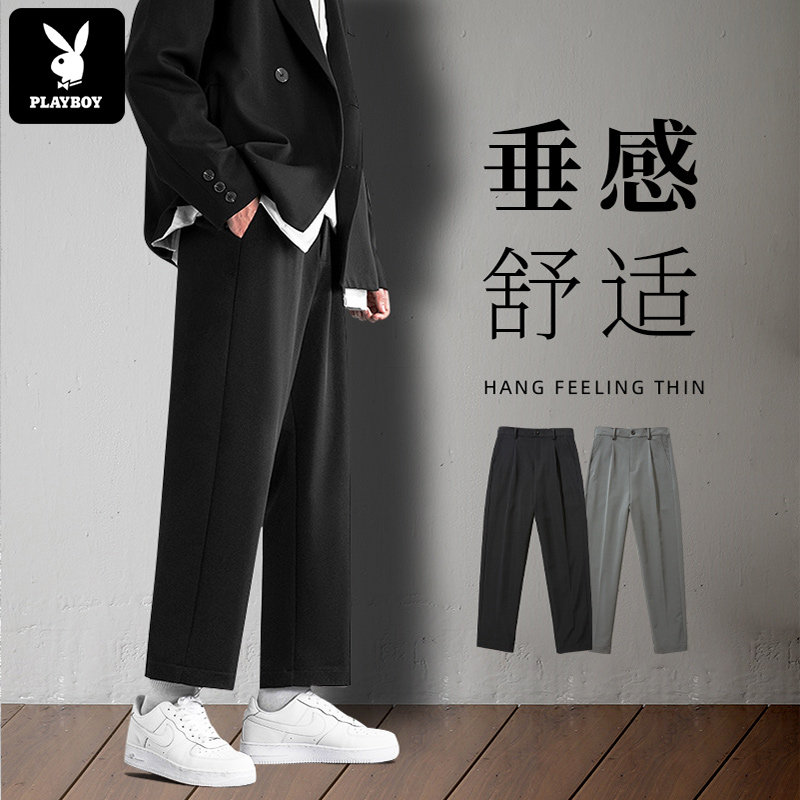Flowers Playboy Western pants Men's Summer Trend 100 Lap Straight Barrel Loose Sense Superior Sensation 90% Casual Western Clothing Pants