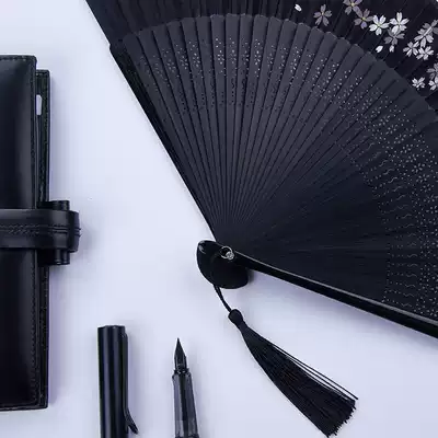 Summer portable small folding fan Chinese style portable ancient style Japanese style fan ancient style big red hand-painted dance folding