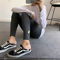 Autumn new JENLUCY velvet cotton comfortable elastic avocado embroidery wear elastic leggings leggings