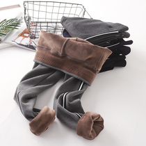 Winter New plus velvet thickened Korean coffee velvet warm side slim sports slim thin leggings leggings
