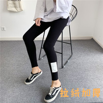 Korean version of Dongdaemun with cloth fine thread brushed thickened outer wear small feet cotton elastic slim leggings women