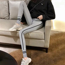 ins autumn new foot thread thick cotton outer wear tight body slim stretch high waist student leggings trousers