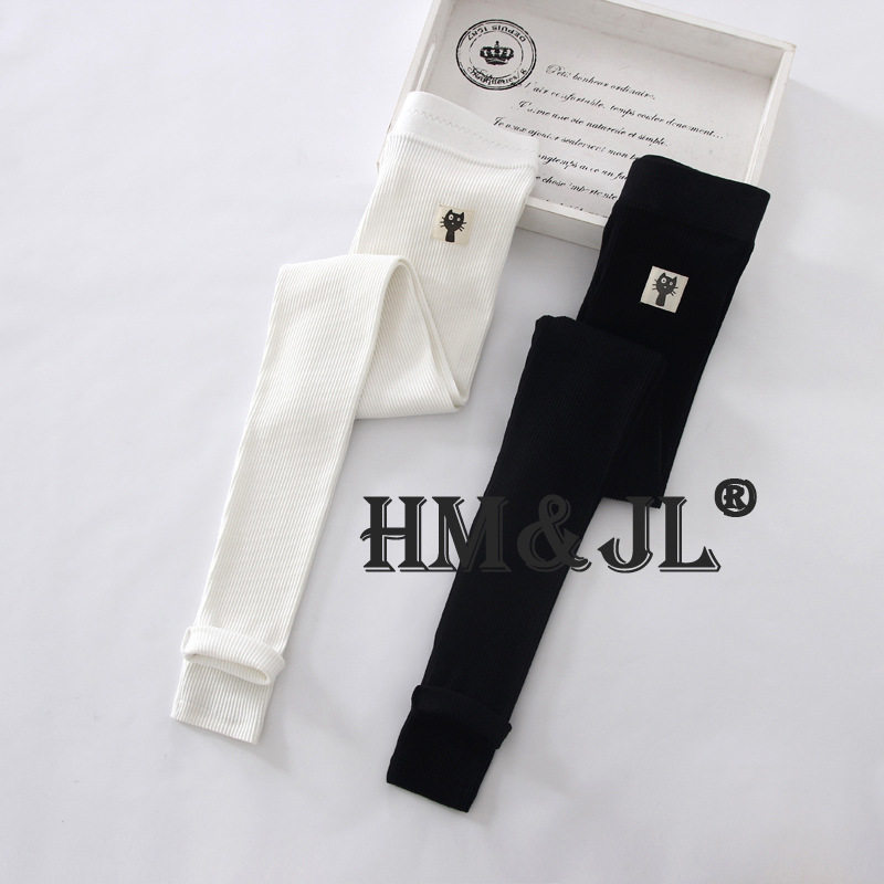 2022 spring new Korean version kitten pure threaded cotton inner pants women wear vertical stripes to show thin feet trousers