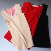 Ấm vest nữ mùa thu và mùa đông cộng với nhung dày lót đáy mới có thể mặc v-cổ hàng đầu.
