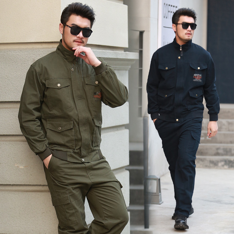 Spring and Autumn Workwear suit male pure cotton anti - hot welding workshop wear - resistant insurance