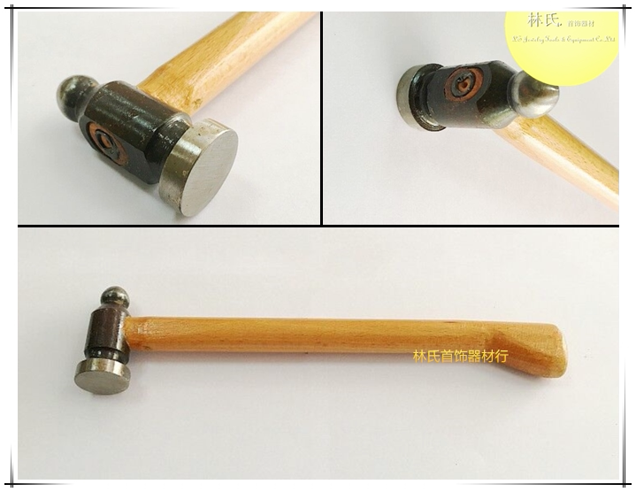 Round Head Hammer Wood Handle Round Cake Hammer Gold And Silver Processed Iron Hammer Hammer Gold Hammer 27mm Bell Fine Work Hammer Jewellery Tool