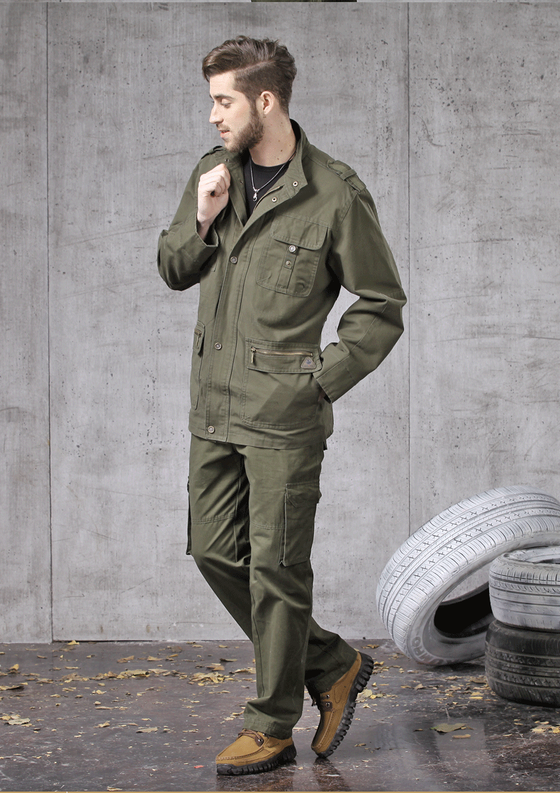 Mùa xuân mới và mùa thu kích thước lớn áo khoác nam giản dị cotton áo khoác ngoài trời áo jacket nam
