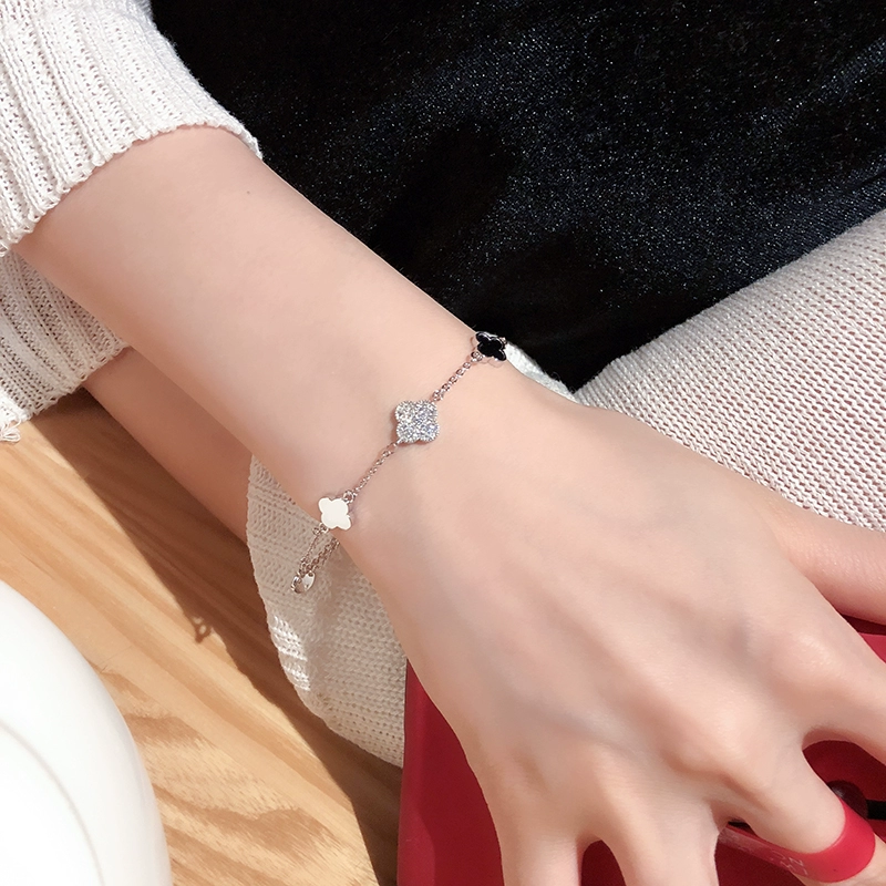 Nhật Bản và Hàn Quốc tính khí ngọt ngào dát zircon vòng đeo tay bảo vệ màu sắc mạ vòng đeo tay sinh viên không phai vòng hồ ly