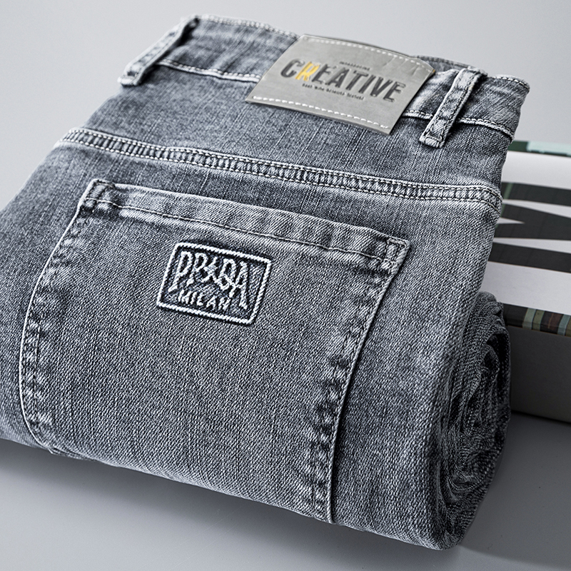 High-End Stretch Straight-Leg Jeans for Men, Nine-Point Length, Loose Casual Style, Mid-High Waist, Washed, 2025 Spring/Summer/Fall Season Long Pants High-End Stretch Straight-Leg Jeans for Men, Nine-Point Length, Loose Casual Style, Mid-High Waist, Washed, 2025 Spring/Summer/Fall Season Long Pants