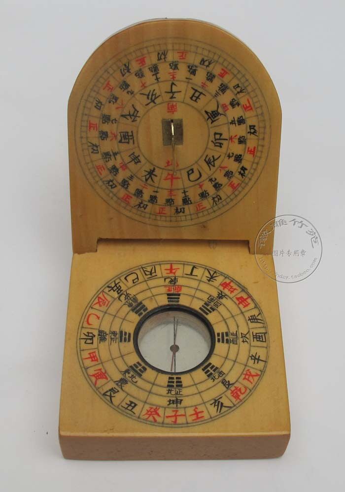 Wanan Feng Shui Compass Handmade wooden compass Folding Sundial Japanese gauge Square Xiushui ancient Compass Chronograph instrument