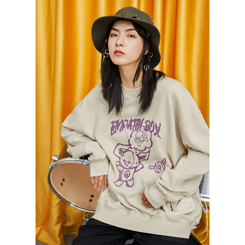 Jenny Space Agency street painted flowers long sleeve dress girl 2022 new loose sports sleeve tide tide