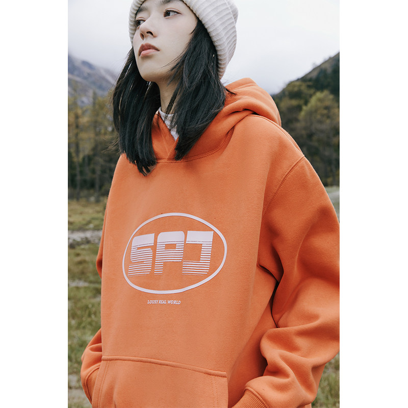 Jenny Space Agency Street winter sweater women's fleece student BF loose all-match pullover hooded printed jacket