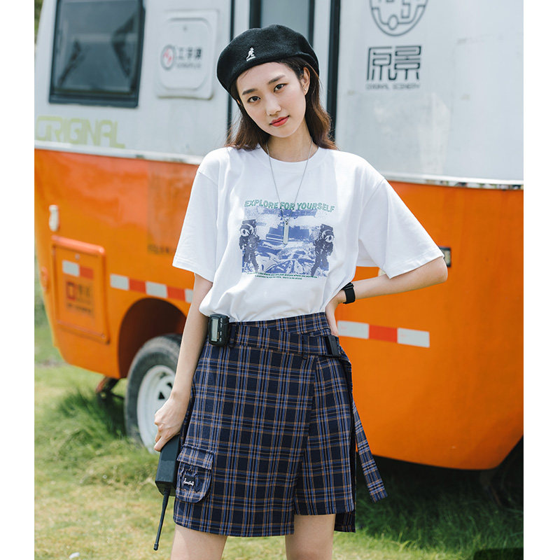 Jenny NASA astronaut printed white T-shirt female short sleeve 2022 new summer loose display slim blouse