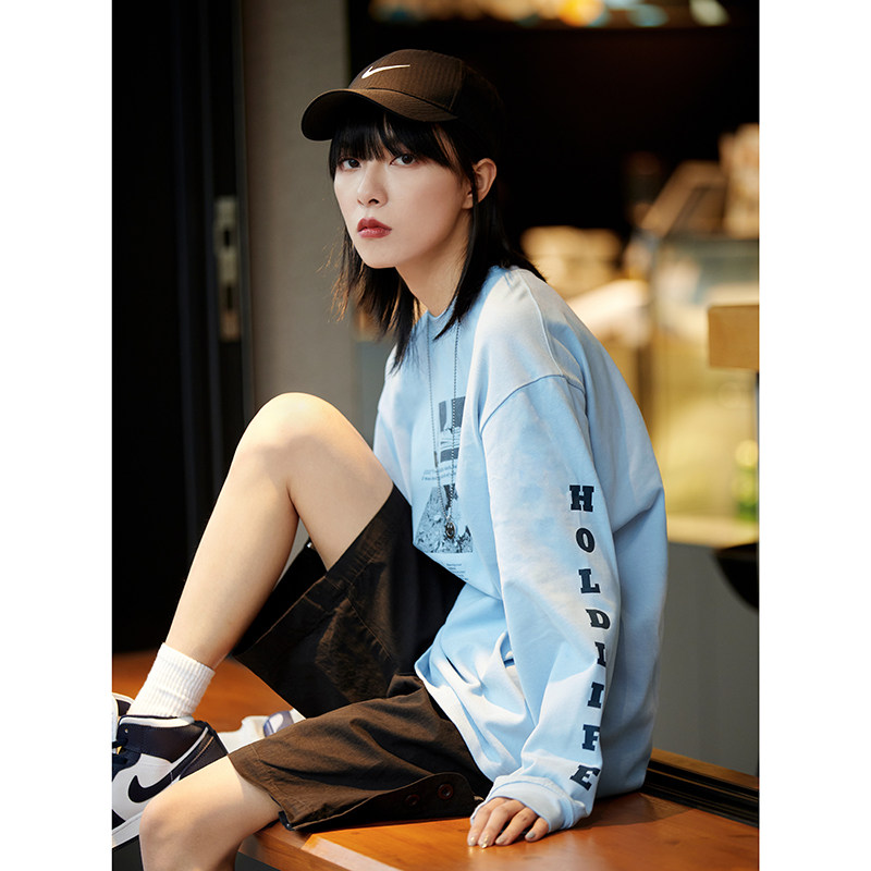Jenny 2021 spring and autumn new oversize small sweater women's long sleeve loose round neck pullover top tide
