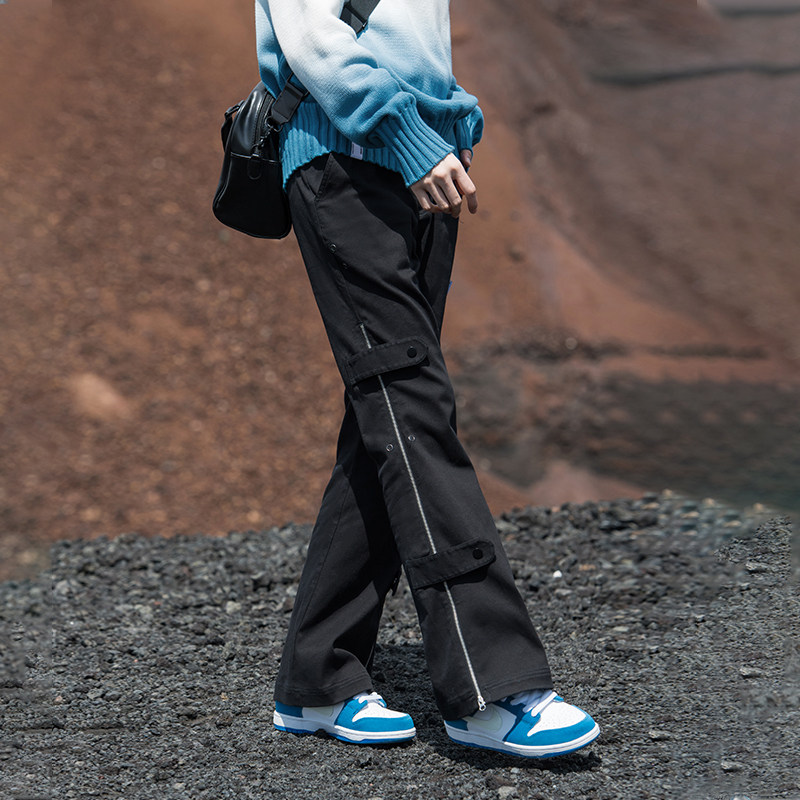 Jenny NASA Street Neutral Wide Pants Casual Micro Lalax Sports Long Pants Women 2022 New Tooling