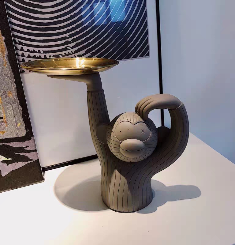 Nordic Creative Monkey Doll Accept Disc Fruit Snacks Snacks Pallet Jewelry Disk Tea Several Household Decoration