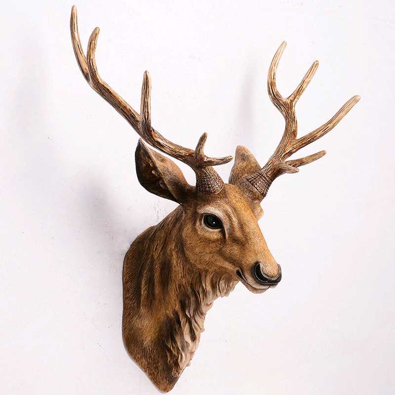 Nordic living room home decoration creative lucky deer head wall hanging light luxury TV wall sofa background wall pendant