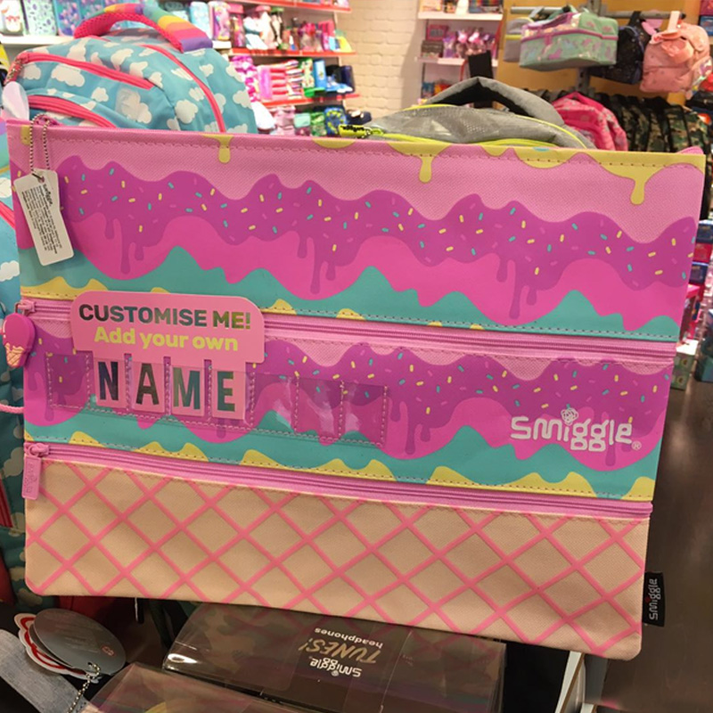 Six - 1 Australian Smiggle cute color utility animal with name card for A4A5 bag file bag
