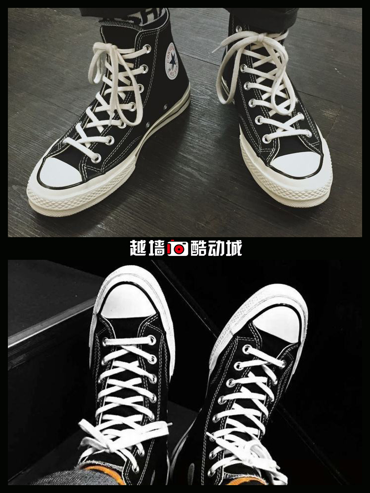 Tường chéo CONVERSE Converse 1970S đen cao đen thấp thấp Samsung tiêu chuẩn giày vải nam 162050C 162058C giày converse