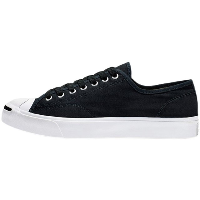 Over the wall CONVERSE Converse open smile canvas shoes jackpurcell black low-top sneakers for women 64056C