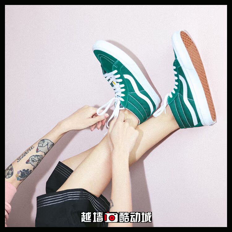 Vách chéo Vans mới SK8 MID đỏ xanh vàng xanh trong giày trượt ván nam và nữ thông thường VN0A391FTOV - Dép / giày thường giày lười thể thao nam