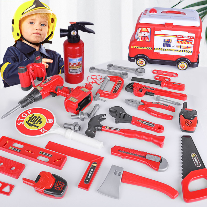 Children's fire engineering vehicle set large puzzle multifunctional 3-8 year old simulation rescue car toy boy
