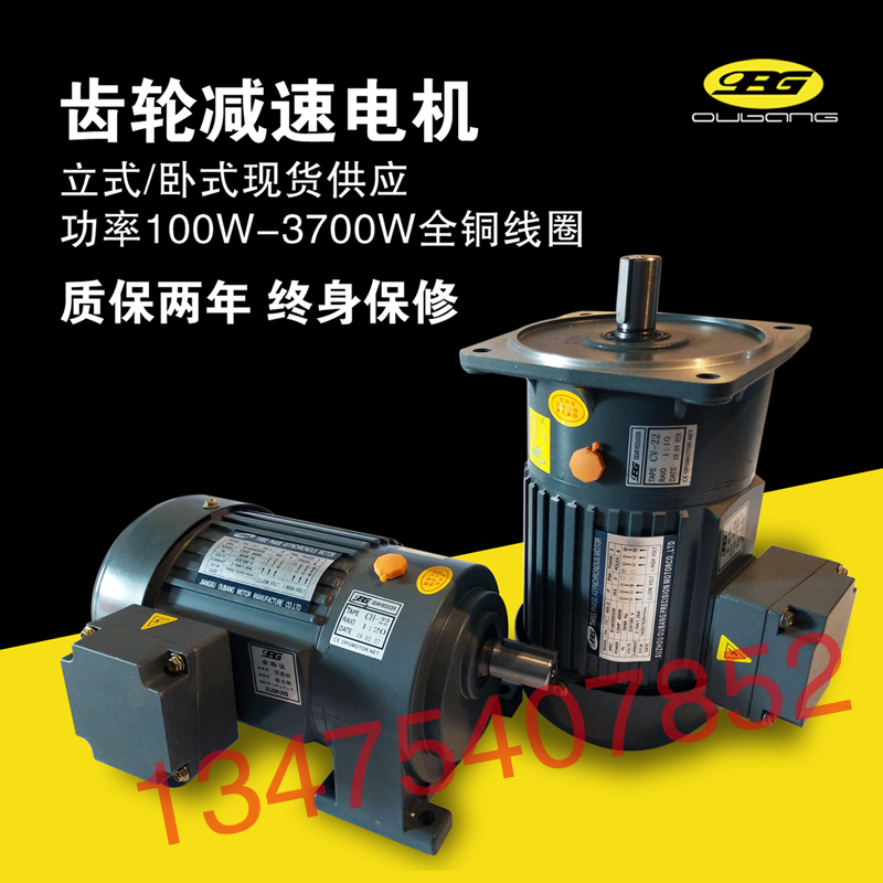 Three-phase gear motor 380V horizontal 200W400W750W1500KW vertical gear variable frequency motor