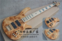 flyoung five-string electric bass burl pattern veneer widened string spacing 19mm colored shell fretboard black gold