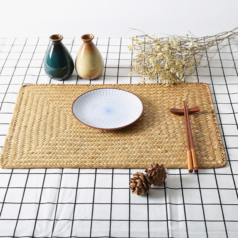 Handmade meal mat straw insulation mat woven meal mat household plate mat coaster table mat table mat anti-hot mat garden
