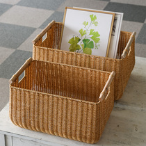 Sundries storage basket Nordic woven garden large household toys clothes dirty clothes rattan woven book basket