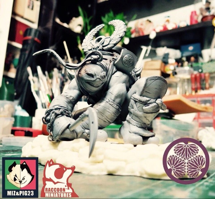 C-Tokugawa family Kang tortoise samurai model GKmodel white model Turtle Warrior spot