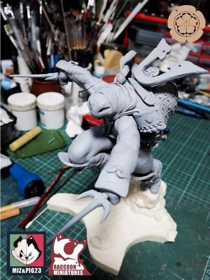 A-Oda Nobunaga Turtle Warrior Model GKmodel White Mold Turtle Warrior Spot