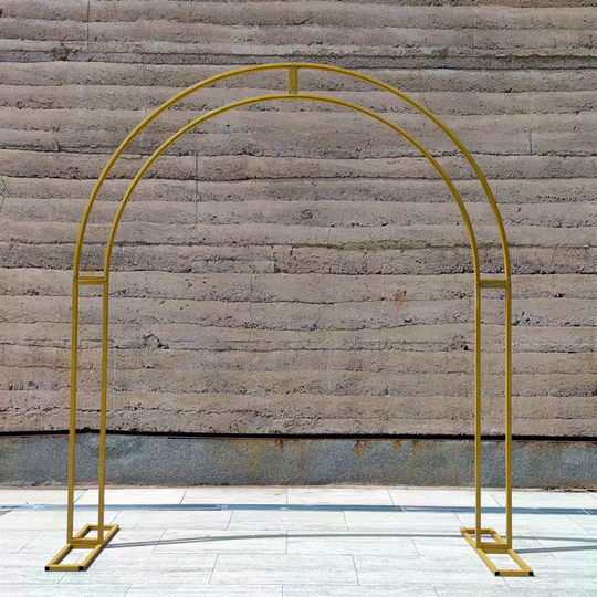 New wedding props wrought iron curved double pole arch