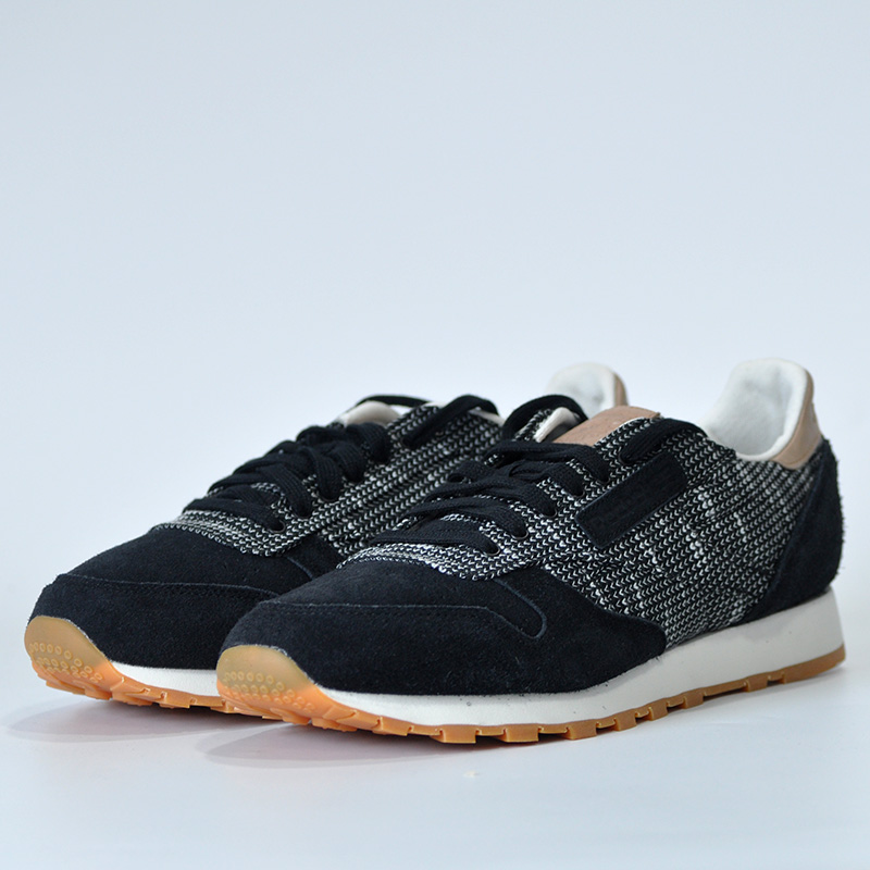 Reebok Đôi nam nữ CL CLATHER Lật lông khâu giày bình thường giày chạy bộ BS6236 giày chạy bộ lining