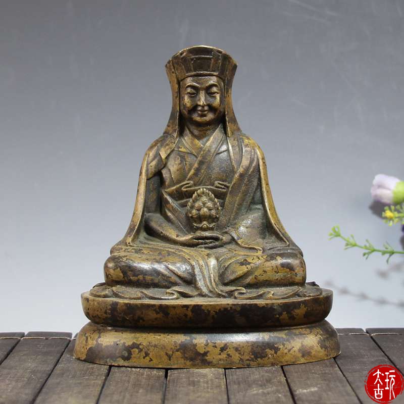 Promotion of antique pure copper for the old Myitong Upper Division Statue Statue of the Rigid Bauba Crafts Swing Accessories and TV Props Bogu Shelf Furnishing