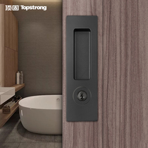 Top Solid Fashion Brief Transfer Door Lock Moving Door Handle Invisible Door Lock Kitchen Bathroom Solid Wood Door Lock Manau Grey