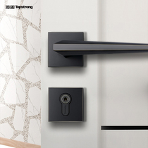 Top-solid door lock in room bedroom split door lock crystal toilet solid wooden door handle silent lock household